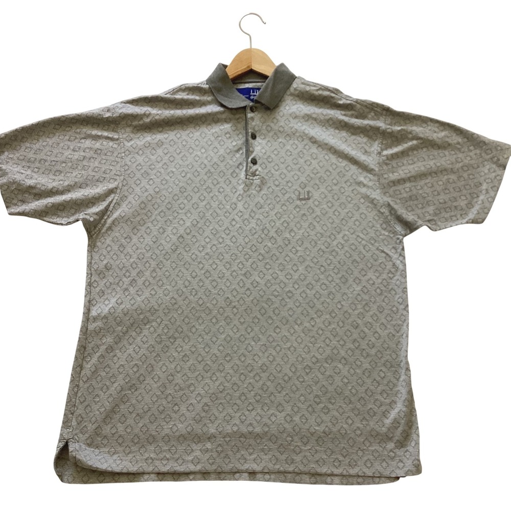 Dunhill‎ Golf Polo Shirt Mens Large Grey Mercerised Cotton Made in Italy